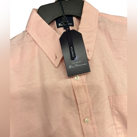 BEN SHERMAN Mens Pink Button-Down Stretch Long Sleeve Modern dress shirt NWT - Picture 2 of 7